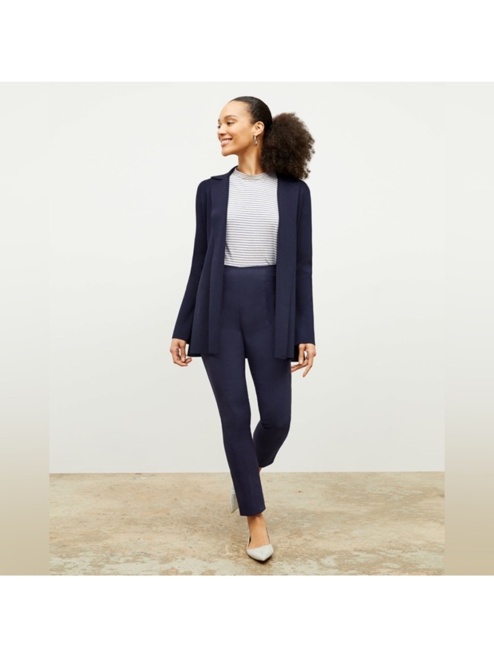 MM LAFLEUR The Foster Cigarette Pant - PowerStretch Dark Navy Size 4 NWT